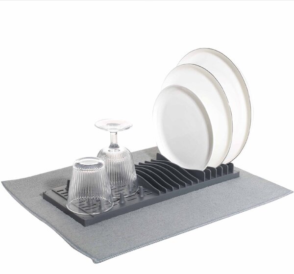 Suport Pufo pentru scurs vase cu servet absorbant, 51 x 41 cm, gri