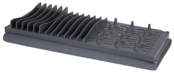Suport Pufo pentru scurs vase cu servet absorbant, 51 x 41 cm, gri