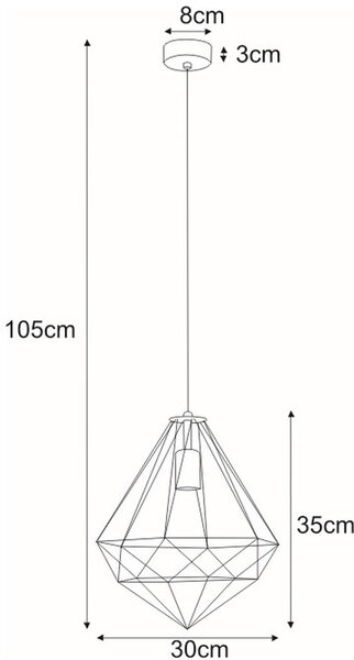 Kaja Marko lampă suspendată 1x60 W negru K-4000