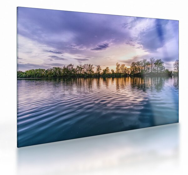 Tablou pe sticlă cu lac (70x50 cm)