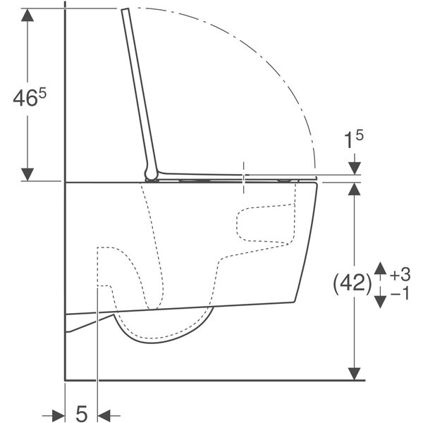 Geberit One vas wc cu capac soft-close agăţat fără margine cu spălare turbionară alb 500.202.01.1