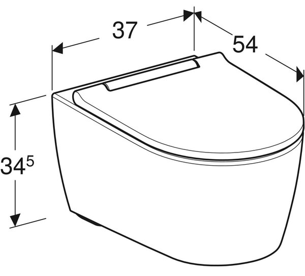 Geberit One vas wc cu capac soft-close agăţat fără margine cu spălare turbionară alb 500.202.01.1
