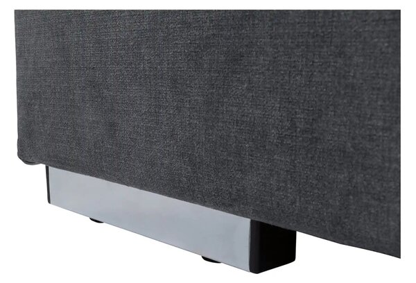 Pat RICO 110x200, stofa catifelata gri - Matricea 17, cu saltea, somie