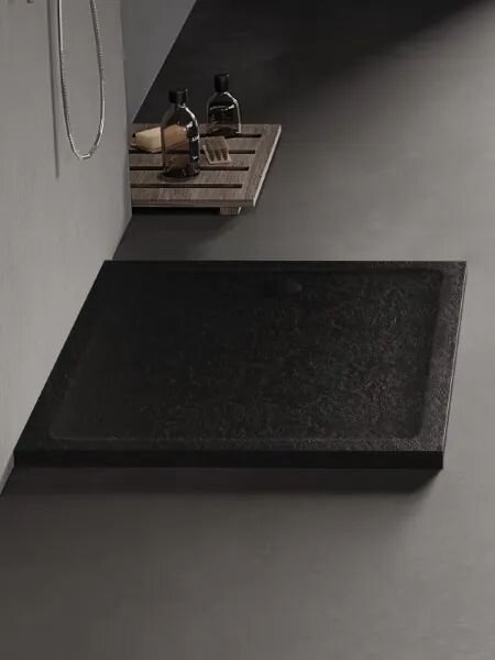 New Trendy Mild Stone cădiță de duș dreptunghiulară 140x90 cm negru B-0599