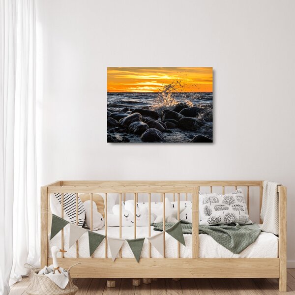 Tablou pe sticlă cu mare (70x50 cm)