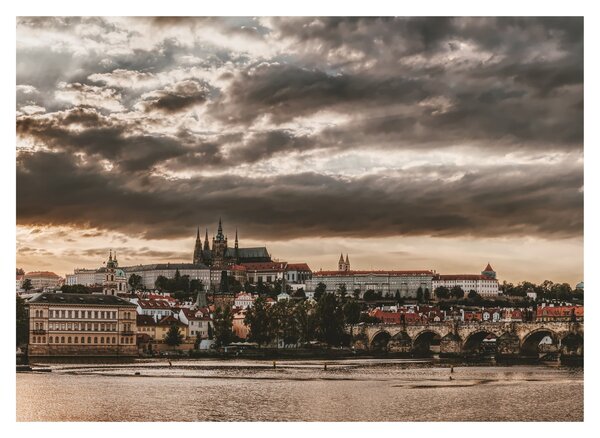 Tablou pe sticlă - Praga înnorită (70x50 cm)