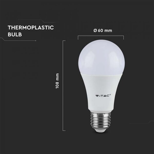 V-TAC bec cu led 1x8.5 W 3000 K E27 217260