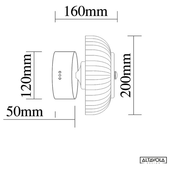 Altavola Design Vitrum lampă de tavan 1x7.2 W negru-transparent-auriu LA104/CW