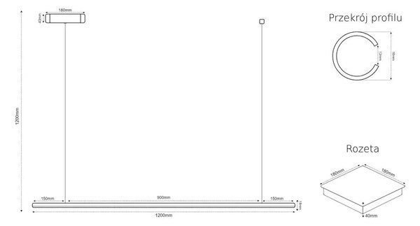 Altavola Design Linea lampă suspendată 1x15 W alb LA089/P2_120_4k_white
