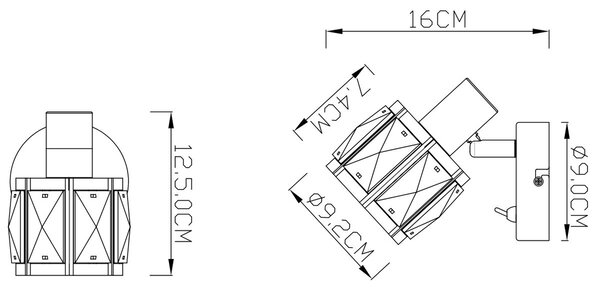 Globo Lighting Kris lampă de perete 1x40 W crom-transparent 54356-1