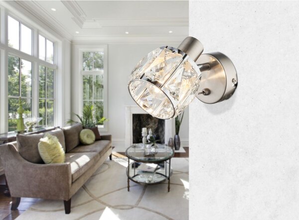 Globo Lighting Kris lampă de perete 1x40 W crom-transparent 54356-1