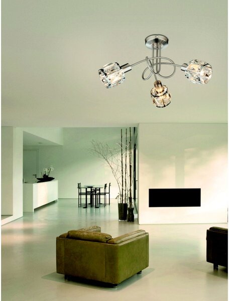 Globo Lighting Kris lampă de tavan 3x40 W crom-transparent 54356-3