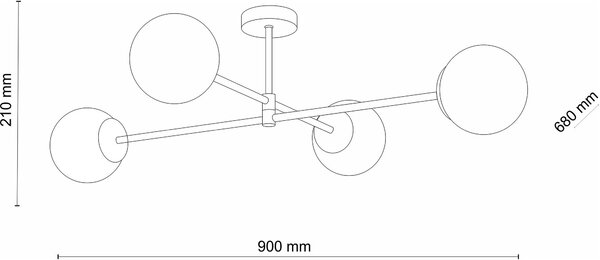 TK Lighting Sarius lampă de tavan 4x6 W alb-auriu 4738