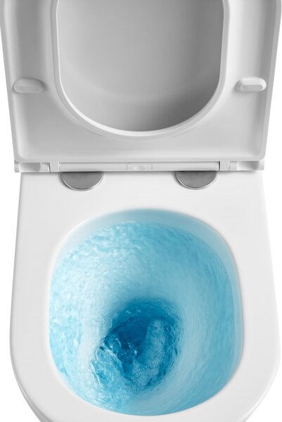 Invena Glamour vas wc cu capac soft-close agăţat fără margine alb semi-mat CE-92-001