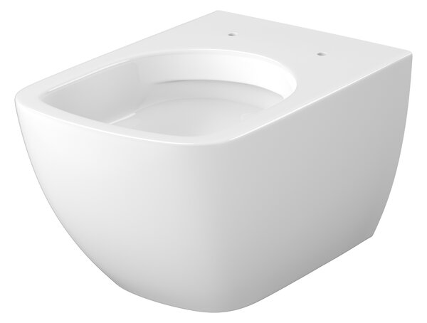 Cersanit Zen vas wc cu capac soft-close agăţat fără margine cu spălare turbionară alb lucios S701-882