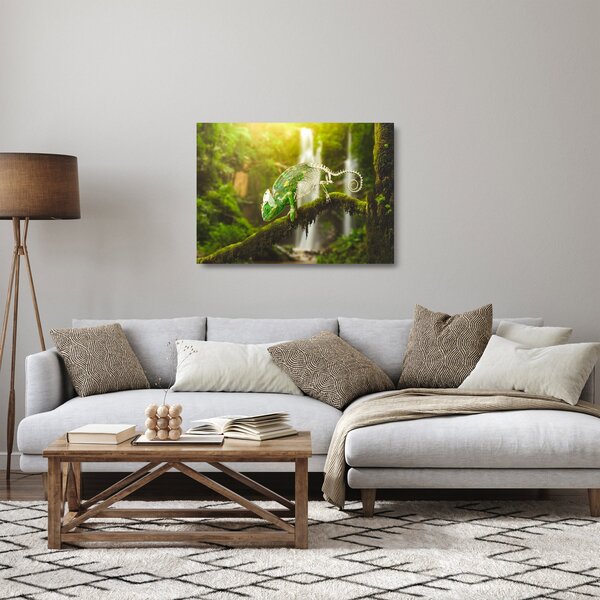 Tablou pe sticlă - cameleon (70x50 cm)