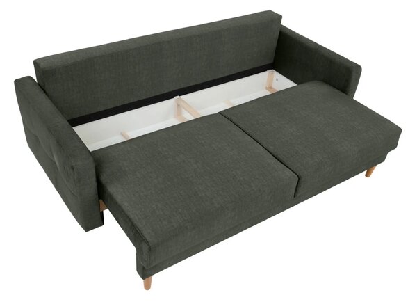 Canapea extensibila TORENT, stofa catifelata verde - Vogue 11, 220x98x