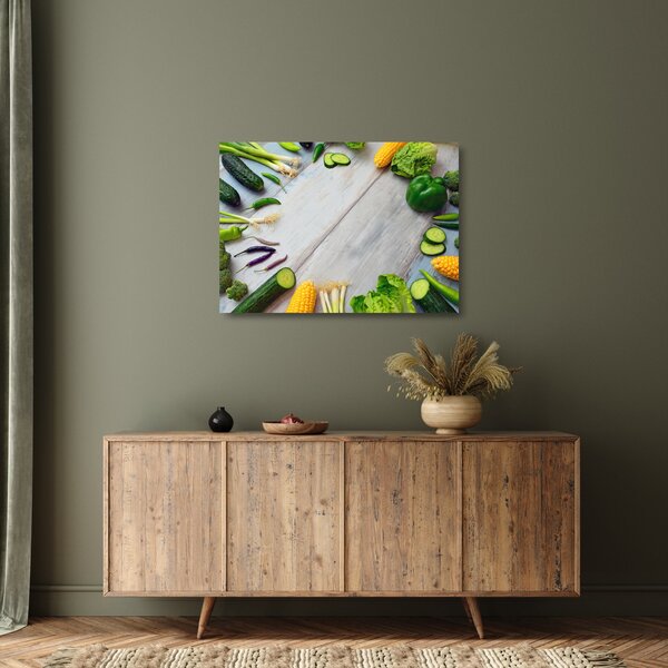 Tablou pe sticlă legumele (70x50 cm)