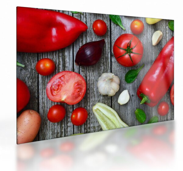 Tablou pe sticlă cu legume (70x50 cm)