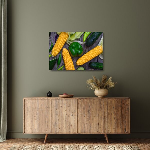 Tablou pe sticlă - legume (70x50 cm)