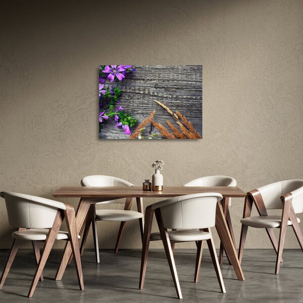 Tablou pe sticlă - flori de câmp (70x50 cm)