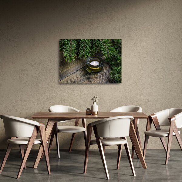Tablou pe sticlă - lumânare de Crăciun (70x50 cm)