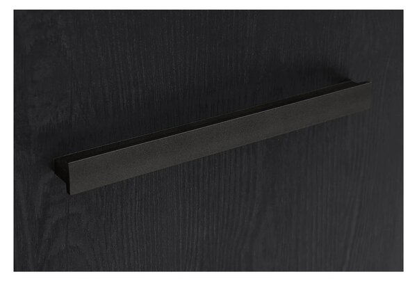 Vitrina BALIN, stejar/negru, PAL/sticla, cu iluminare LED, 68x40x197 c