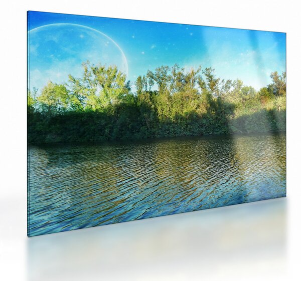 Tablou pe sticlă - lac (70x50 cm)