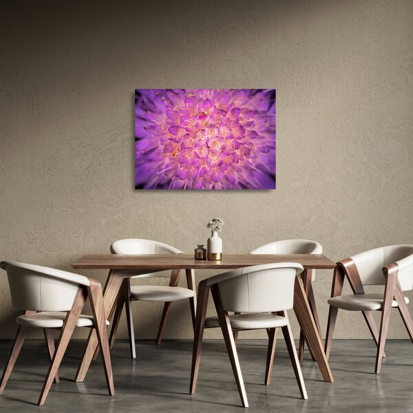 Tablou pe sticlă detailat cu floare (70x50 cm)