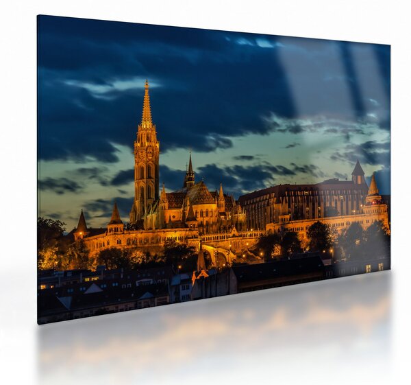 Tablou pe sticlă cu construcție iluminată (70x50 cm)
