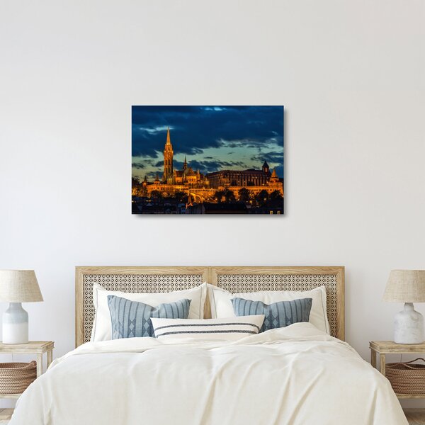 Tablou pe sticlă cu construcție iluminată (70x50 cm)