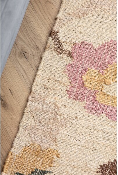 Covor crem țesut manual din iută 160x230 cm Roya Violette – Elle Decoration