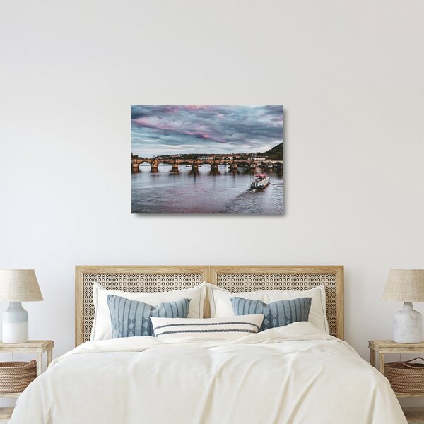 Tablou pe sticlă cu Vltava (70x50 cm)