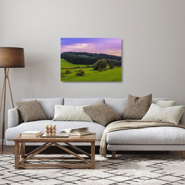 Tablou pe sticlă cu lunca (70x50 cm)