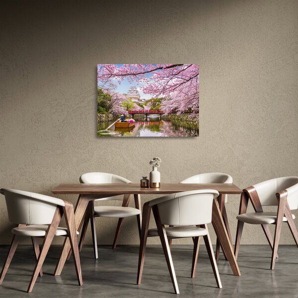 Tablou pe sticlă cu cireș japonez (70x50 cm)