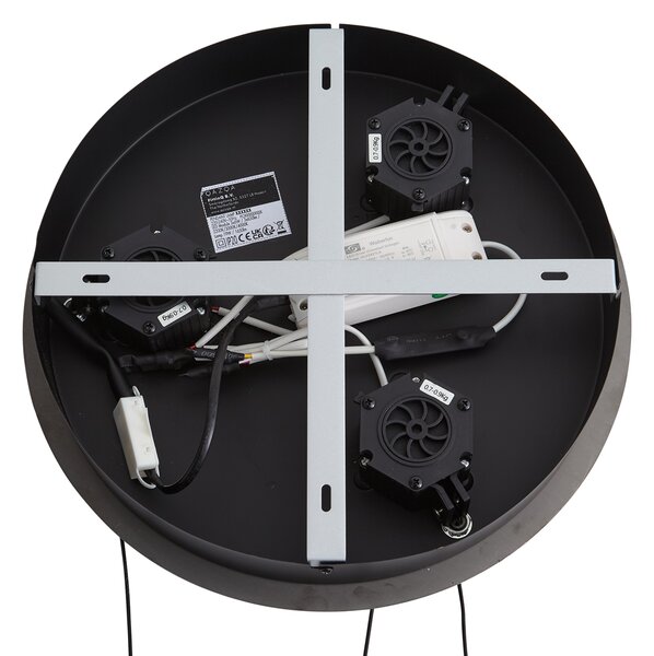 Lampă suspendată de design gunmetal cu sticlă verde, inclusiv LED reglabil în 3 trepte, 3 lumini cu sistem Easylift - Fiera