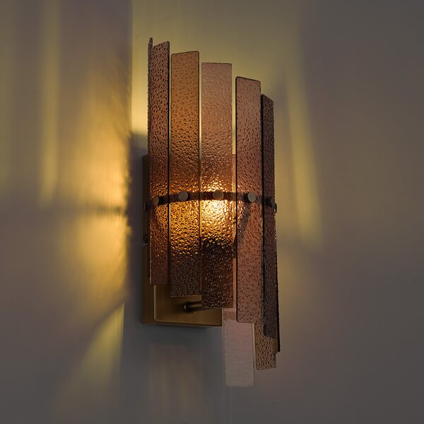 Lampă de perete de design bronz închis cu sticlă chihlimbar - Versailles