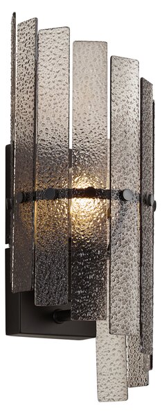 Lampă de perete de design neagră cu sticlă fumurie - Versailles