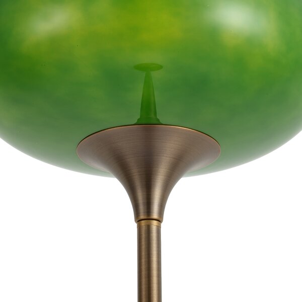 Lampă de podea retro bronz închis cu abajur din sticlă verde 150 cm - Glaze