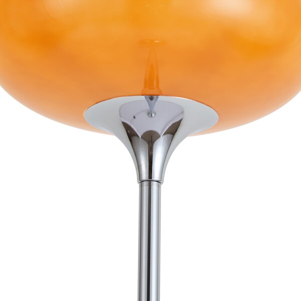 Lampă de podea retro cromată cu abajur de sticlă portocaliu 150 cm - Glaze