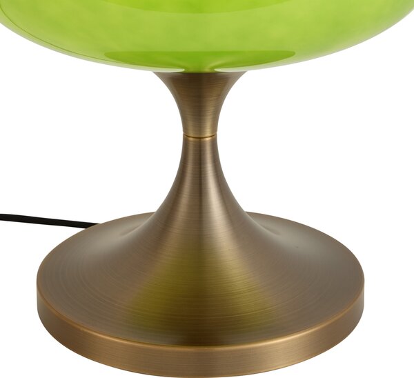 Lampă de masă retro bronz închis cu abajur din sticlă verde 31 cm - Glaze