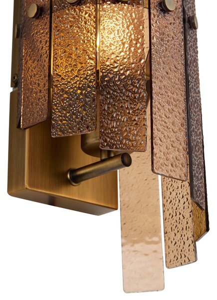 Lampă de perete de design bronz închis cu sticlă chihlimbar - Versailles