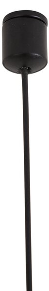 Lampă suspendată Art Deco bronz cu sticlă chihlimbar dreaptă cu 8 lumini - Text