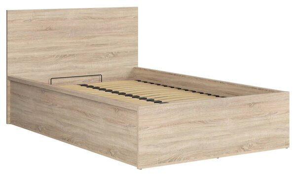 Pat TETRIX 120x200, stejar sonoma, PAL laminat, cu somiera si lada dep