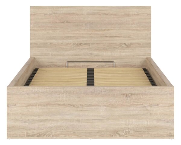 Pat TETRIX 120x200, stejar sonoma, PAL laminat, cu somiera si lada dep