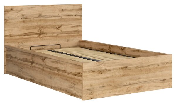Pat TETRIX 120x200, stejar wotan, PAL laminat, cu somiera si lada depo