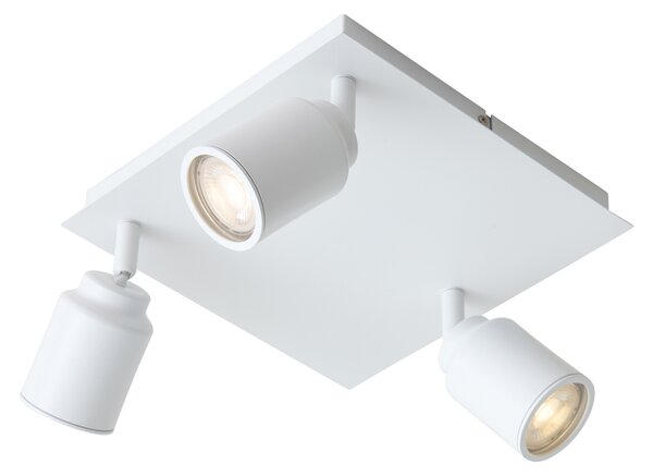 Spot de baie modern alb pătrat cu 3 lumini IP44 - Ducha