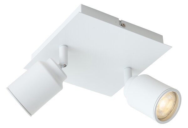 Spot de baie modern alb pătrat cu 2 lumini IP44 - Ducha