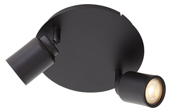 Spot de baie modern negru cu 2 lumini IP44 - Ducha