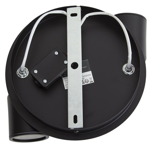 Spot de baie modern negru cu 2 lumini IP44 - Ducha